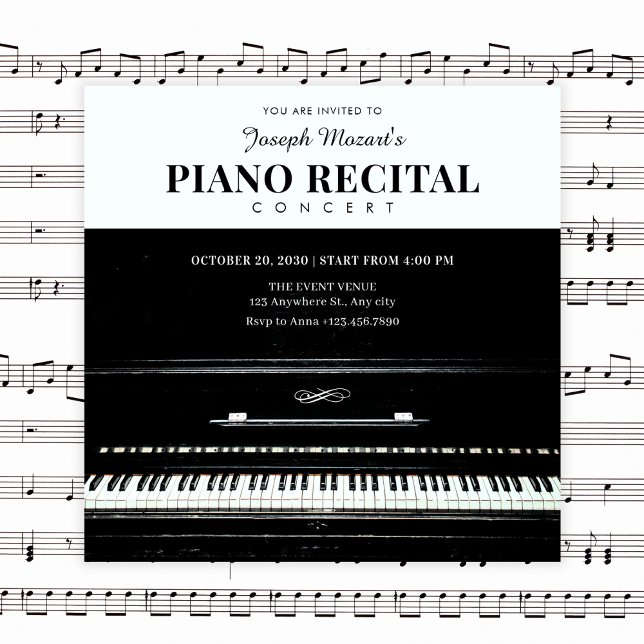 Invitation Considérant de piano classique (Créateur téléchargé)