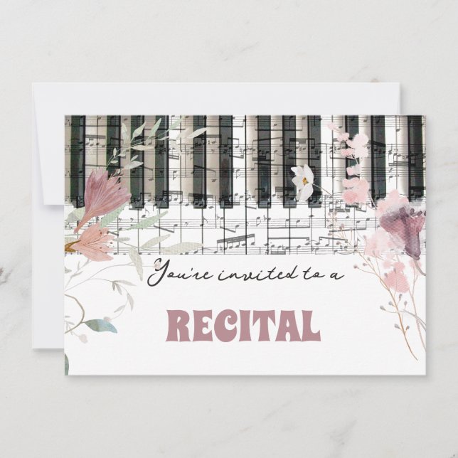 Invitation considérant fleur sauvage d'aquarelle (Devant)