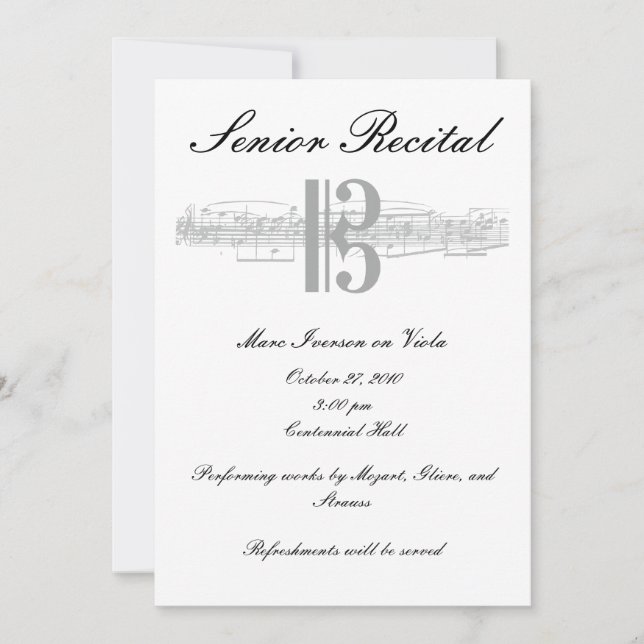 Invitation Considérant musique senior - Alto Clef (Devant)