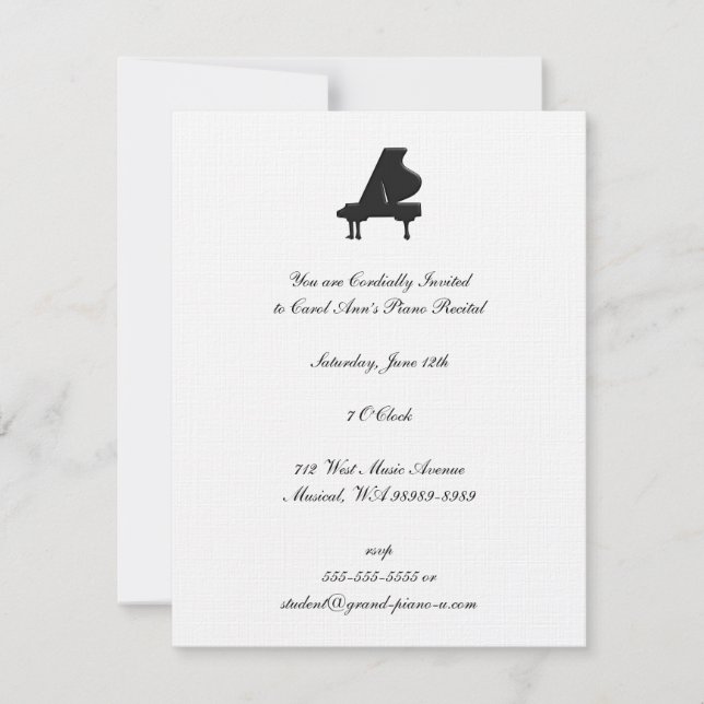 Invitation Considérant Piano (Devant)