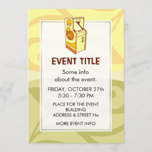 Invitation Console des jeux d'arcade