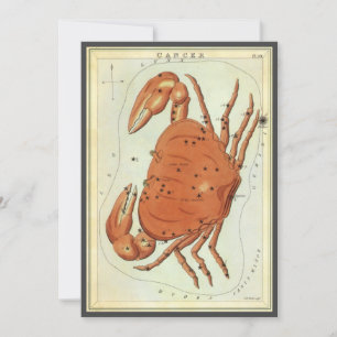 Invitation Constellation Vintage du crabe cancéreux, miroir d