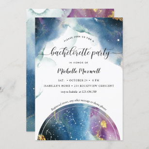 Invitation Constellations célestes Stars Bachelorette Party