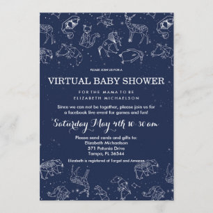 Invitation Constellations Virtual Live Baby shower