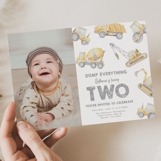 Invitation Construction 2nd TWO Birthday Party (Créateur téléchargé)