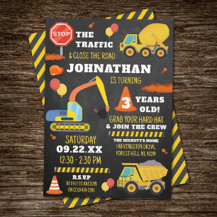 Invitation Construction 3e anniversaire