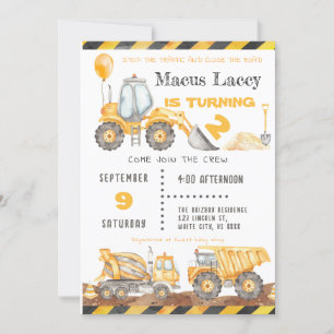 Invitation Construction Anniversaire avec ballon