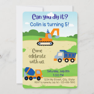 Invitation Construction de terrain de jeu Anniversaire Invita