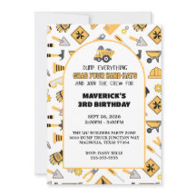 Construction Garçons Jaunes Camion de vidage Anniv