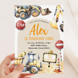 Invitation Construction moderne Garçon premier anniversaire<br><div class="desc">Conception moderne Boy Invitation d'anniversaire</div>