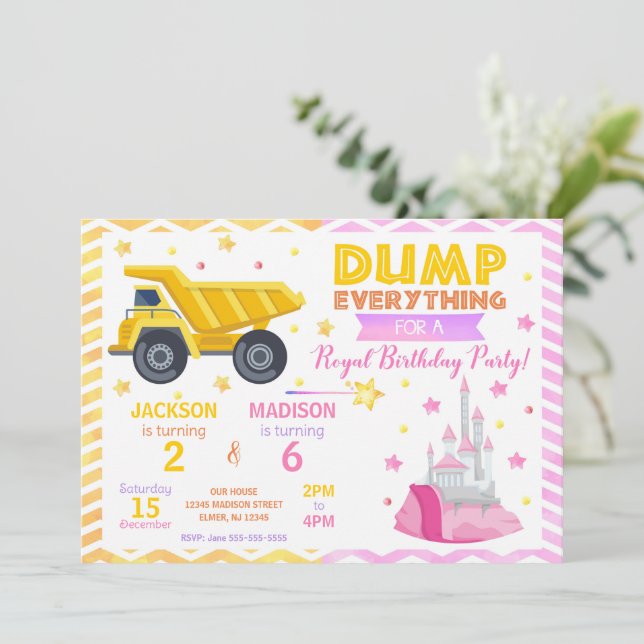 Invitation Construction & Princess Frères et Sœurs d'Annivers (Debout devant)