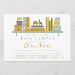Invitation Construire un Baby shower de bibliothèque
