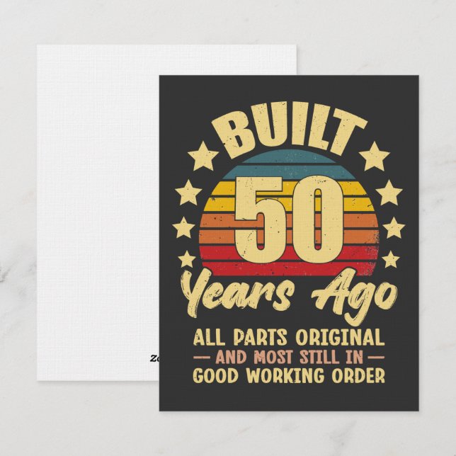 Invitation Construit il y a 50 ans Toutes les pièces d'origin (Devant / Derrière)