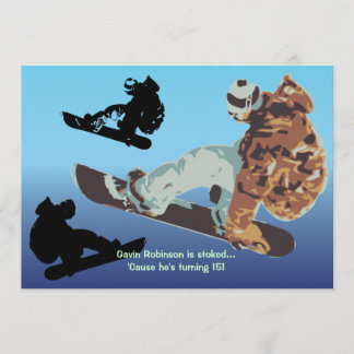 Invitation contagieuse de snowboarding d'air