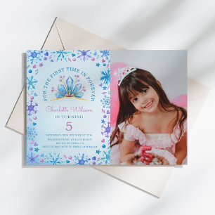 Invitation Conte de fée congelée Ice Princesse Photo Annivers