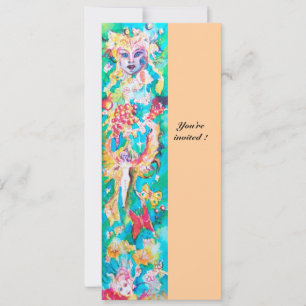 Invitation CONTE DE FÉE DU RAISIN rose bleu fuchsia blanc