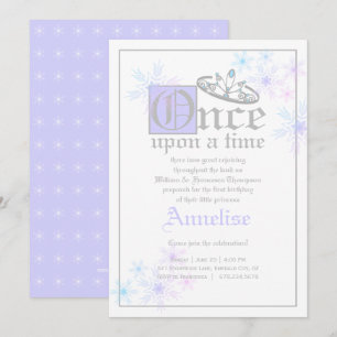 Invitation conte de fées ANNIVERSAIRE de neige reine inspiré 
