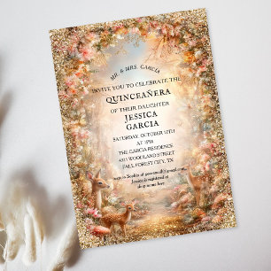 Invitation Conte de fées d'été Forêt enchantée Quinceañera