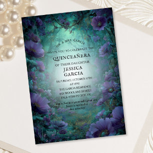 Invitation Conte de fées d'été Forêt enchantée Quinceañera
