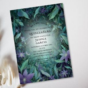 Invitation Conte de fées d'été Forêt enchantée  Quinceañera 