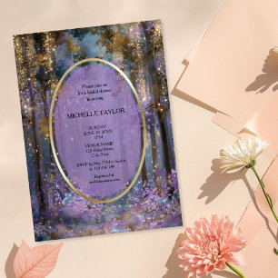 Invitation Conte de Fées Forêt Enchantée Élégant Floral Maria