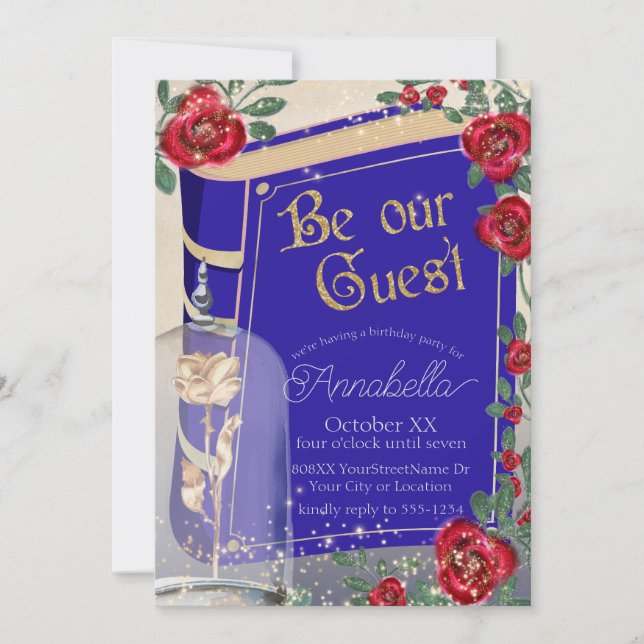 Invitation Conte de fées Glamour Beauty and the Beast (Devant)