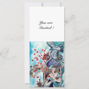 Invitation CONTE DE FÉES TURC,rouge bleu blanc vif