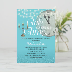 Invitation Conte Turquoise moderne aussi vieux que la Fête de
