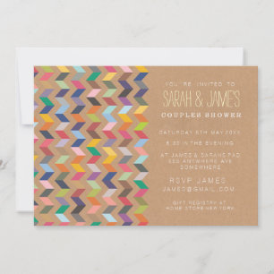 Invitation contemporain Chevron Couples Shower Par