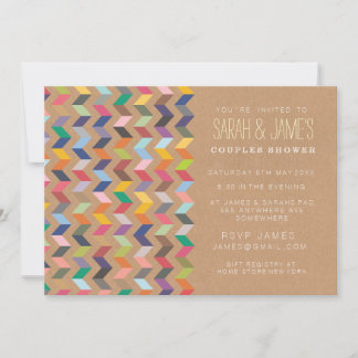 Invitation contemporain Chevron Couples Shower Par
