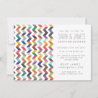 Invitation contemporain Chevron Couples Shower Par