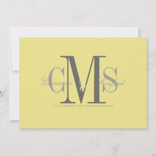 Invitation Contemporain + chic/jaune + gris