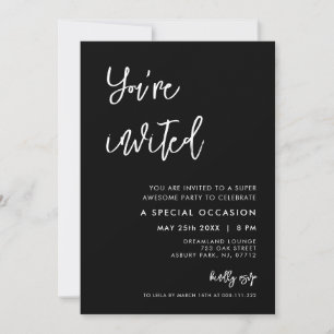 Invitation Contemporain moderne noir Vous êtes invités