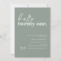 Contemporain Sage Hello 21e fête d'anniversaire