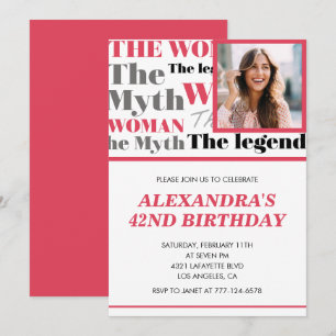 Invitation contemporaine d'anniversaire 42 ans ave