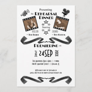 Invitation contemporaine de dîner de répétition de