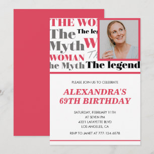 Invitation contemporaine pour 69e anniversaire ave