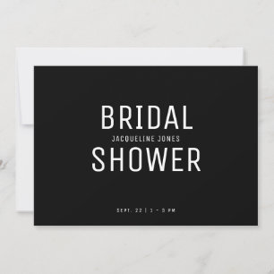Invitation Contemporaine simple B/W Bridal Shower
