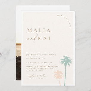 Invitation Contemporary Coastal Chic Mariage Photo