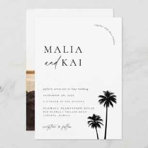 Invitation Contemporary Coastal Chic Mariage Photo