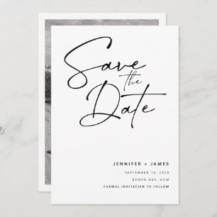 Invitation Contemporary Modern Script Enregistrer la date