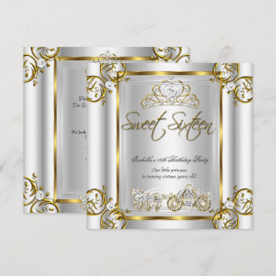 Invitation Contes de fées Douce 16 16ème Anniversaire Or Arge