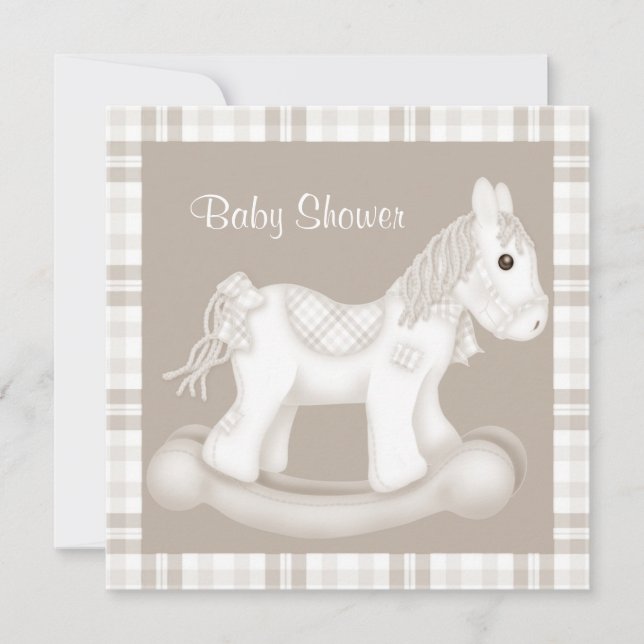 INVITATION CONTRÔLE NEUTRE ROCKING HORSE BABY SHOWER INVITATI (Devant)