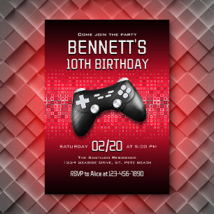 Invitation Contrôleur de jeu vidéo Anniversaire