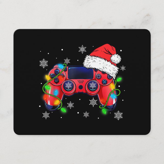 Invitation Contrôleur de jeu vidéo chapeau de Noël Santa Game (Devant)