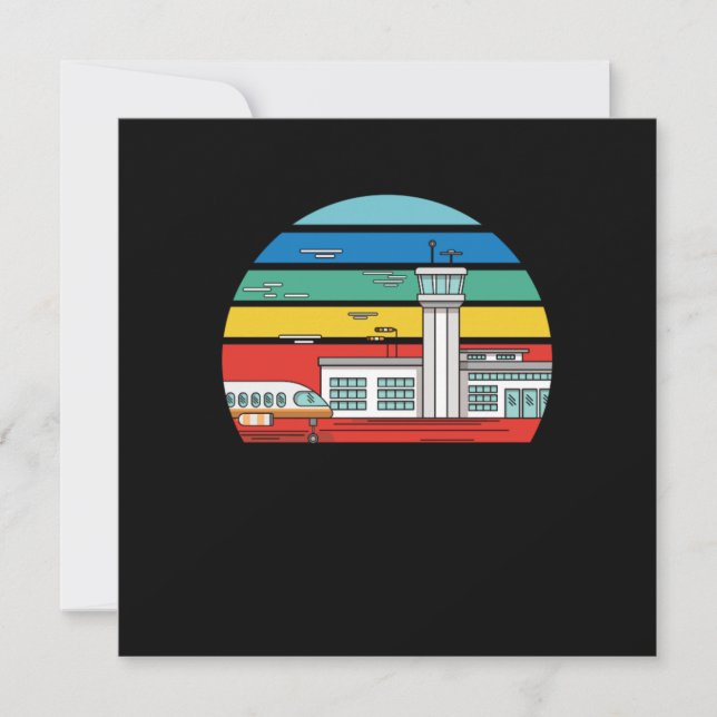 Invitation Contrôleur de la circulation aérienne en Vintage (Devant)