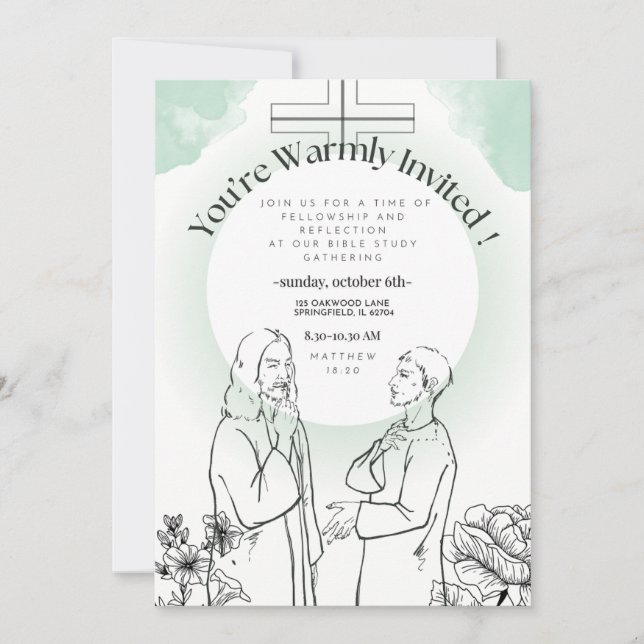 Invitation Conversation biblique modifiable Bible Etude bibli (Devant)