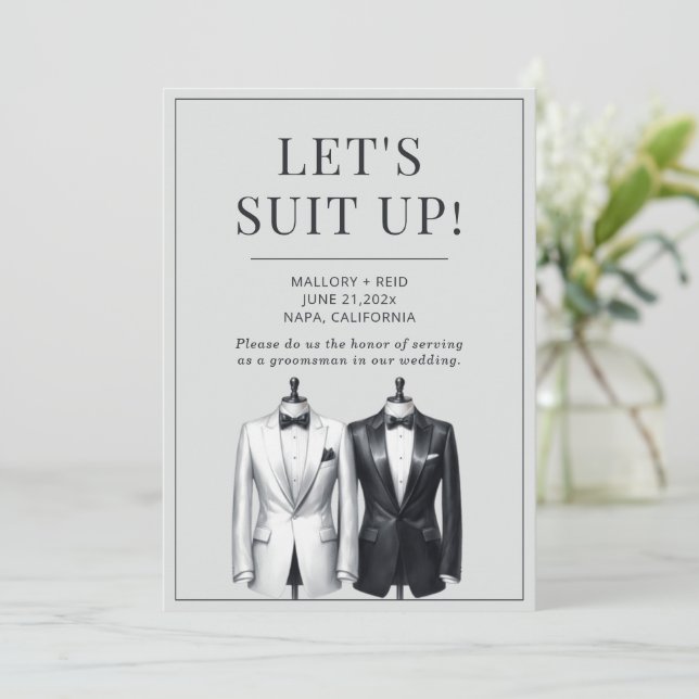 Invitation Convient À Groomsman Usher Meilleur Homme Tuxedo I (Debout devant)
