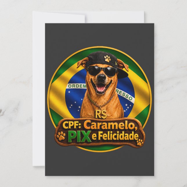 Invitation Convite Simples CPF Caramelo PIX e Felicidade (Devant)