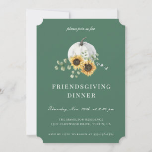 Invitation Convivial Citrouille blanc